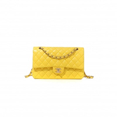 CHANEL YELLOW CLASSIC FLAP MEDIUM A01112 (25.5*15.5*6.5cm)